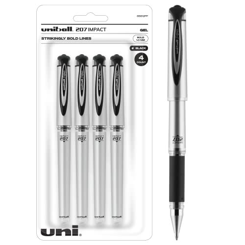 【中古】【未当て嵌める・未開封品】uni-ball 207 インパクトゲルペン 黒板尖んがり (1.0粍) 黒いこと 4本 その他-パソコン・周辺機器