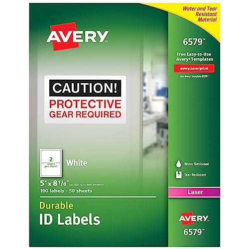 【中古】【未当てはめる・未開封品】Permanent ID Laser Labels, 5 x 8-1/8, White, 100/Pack (並行輸入品)
