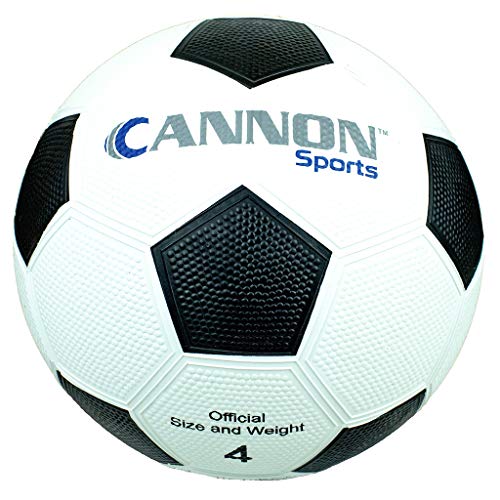 【中古】【未使用・未開封品】Cannon Sports ブラック/ホワイト ペブルドラバーサッカーボール Size 4