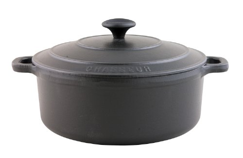 【中古】【未使用・未開封品】CHASSEUR ラウンドキャセロール 22cm ブラック CH37222BK