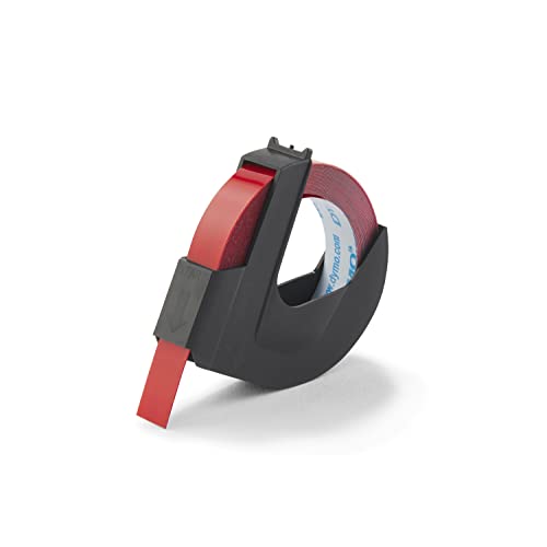 【中古】【未使用・未開封品】DYMO 3D Plastic Embossing Labels for Embossing Label Makers, White print on Red, 3/8'' x 9.8', 1-roll pack (520102) by DYMO