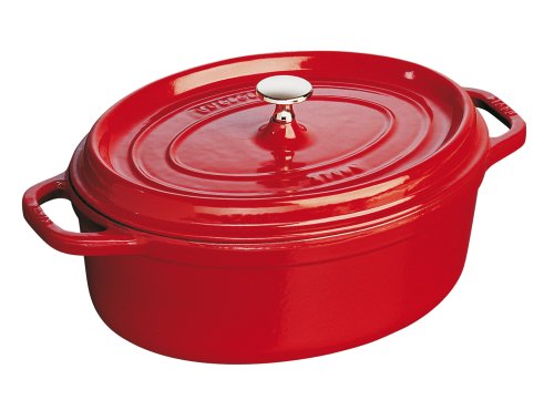 【中古】【未使用・未開封品】Staub 4.5?Quart Oval Cocotte、チェリーレッド