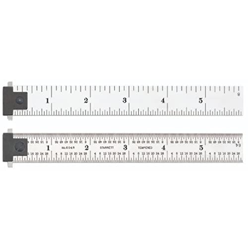 【中古】【未使用・未開封品】Starrett CD604R-6 Spring Tempered Steel Rule With Inch Graduations With Reversible Hook, 6 Length, 3/4 Width, 3/64 Thickness by Starret