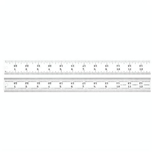 【中古】【未使用・未開封品】Starrett C604R-24 Spring Tempered Steel Rule With Inch Graduations, 4R Style Graduations, 24 Length, 1-1/4 Width, 3/64 Thickness by Sta