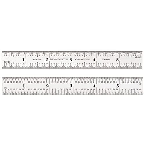 【中古】【未使用・未開封品】Starrett C616R-6 Spring Tempered Steel Rule With Inch Graduations, 6 Length, 3/4 Width, 3/64 Thickness by Starrett
