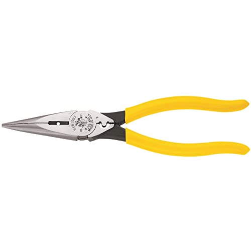 【中古】【未使用・未開封品】クラインツールd203???8?NCR 8-inch heavy-duty Long - Nose pliers-side-cutting、Wire Strippingと圧着byクラインツール