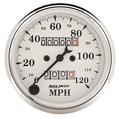【中古】【未使用・未開封品】AUTO METER 1693 Old TYME ホワイト 機械式スピードメーター