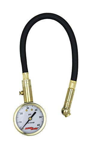 【中古】【未使用・未開封品】Accu-Gage H60XA (5-60 PSI) スイベルアングルチャックダイヤルタイヤ圧力ゲージ ホース付き 標準バルブ付き