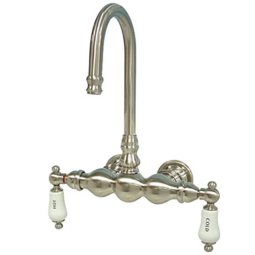 【中古】【未使用・未開封品】(CC3T8, Satin Nickel) - Kingston Brass CC3T8 Vintage Leg Tub Filler, Satin Nickel