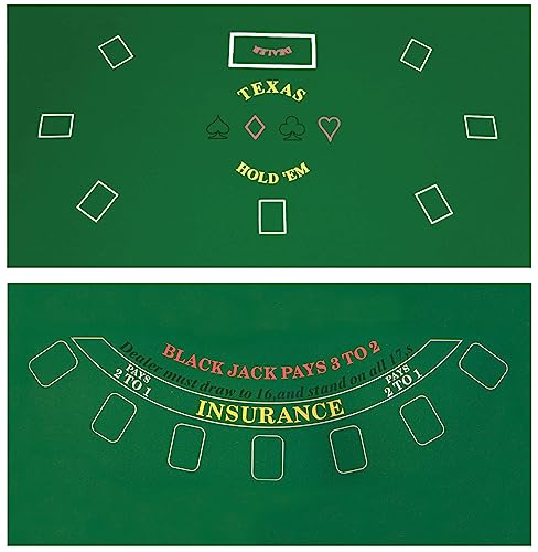 【中古】【未使用・未開封品】Da Vinci 2-Sided 90cm x 180cm Texas Holdem & Blackjack Casino Felt Layout｜AJIMURA-SHOP