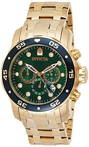 【中古】【未使用・未開封品】[インビクタ] 腕時計 Pro Diver 石英 48mm ケース ゴールド ステンレス鋼ストラップ 緑ダイヤル 75 メンズ [並行輸入品]
