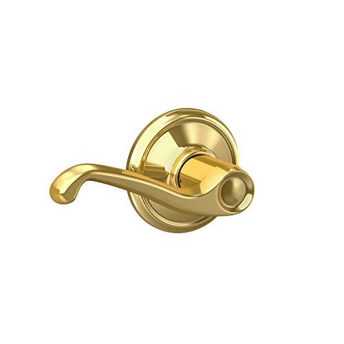 【中古】【未使用・未開封品】Schlage Flair 光沢真鍮ホール&クローゼットドアハンドル