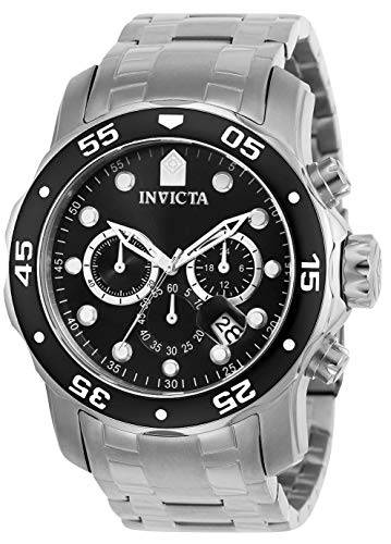 【中古】【未使用・未開封品】[インビクタ] 腕時計 Pro Diver 石英 48mm ケース シルバー ステンレス鋼ストラップ ブラックダイヤル 69 メンズ [並行輸入品]