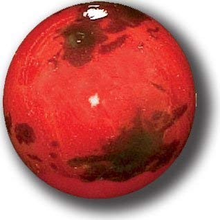 【中古】【未使用・未開封品】Red Mars Marble with 3 Colour Mountains & Ice Caps, 13cm A Pouch, 2.5cm Diameter画像