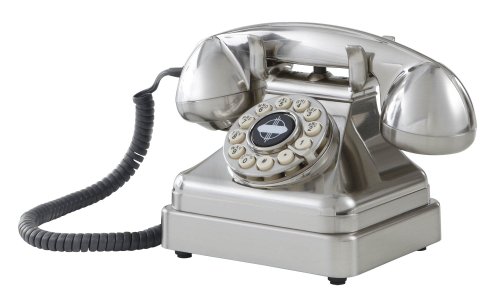 【中古】【未当てはめる・未開封品】アンティーク 昔ながらのこの形★CR62-BC ラジオ受信機 クラシックデスクフォン 電話 Crosley社 Brushed Chrome【並行輸入】