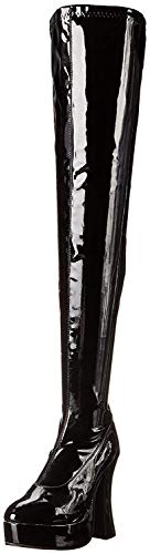 【中古】【未使用・未開封品】Ellie Shoes E-Thrill 5" Chunky Heel Thigh High Stretch Boots. Black 12｜AJIMURA-SHOP