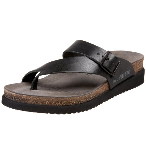 【中古】【未使用・未開封品】Mephisto Women's Helen Thong Sandal,Black/Sandanyl,9 M US