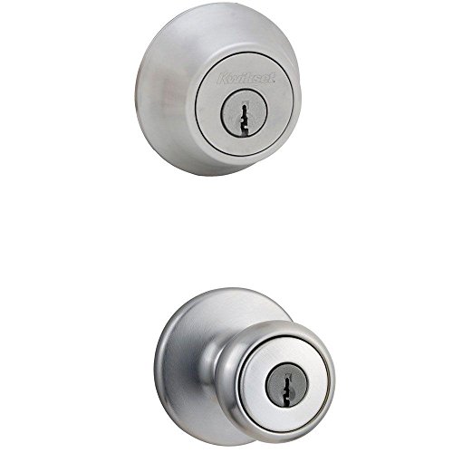 【中古】【未使用・未開封品】Kwikset 695 Tylo Entry Knob and Double Cylinder Deadbolt Combo Pack in Satin Chrome by Kwikset｜AJIMURA-SHOP