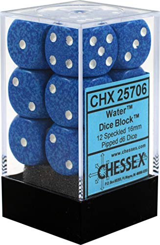 【中古】【未使用・未開封品】Water Speckled 6 Sided 16mm Dice Block (12-Dice)