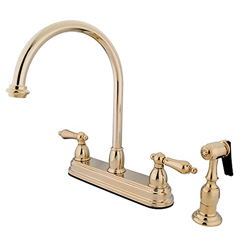 【中古】【未当て嵌める・未開封品】Kingston Brass KB3752ALBS 取りつくろう甲板マウント 勝手もと水道の栓生き肝手持ち部分 金管楽器吹きつける付き添い人 8-1/2in 金管楽器/アンティーク金管楽器/光輝金管楽器