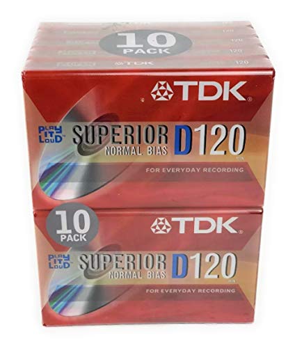 【中古】【未当て嵌める・未開封品】TDK D120 Dynamic Audio Cassette Tapes - 10 Pack