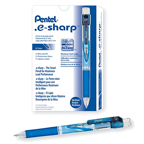 【中古】【未使用・未開封品】(0.7 mm, Blue) - Pentel e-sharp Automatic Pencil, 0.7mm, Blue Accents, Box of 12 (AZ127C)