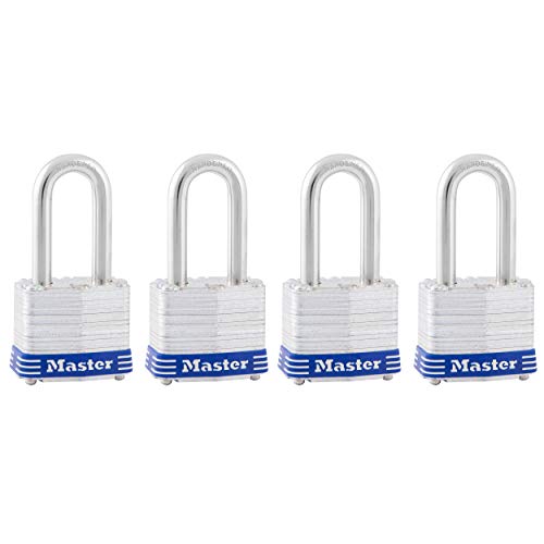 【中古】【未使用・未開封品】Master Lock 同一キー ナンキン錠 幅1-9/16インチ シャックル1-1/2インチ 4 Pack 3QLF 4
