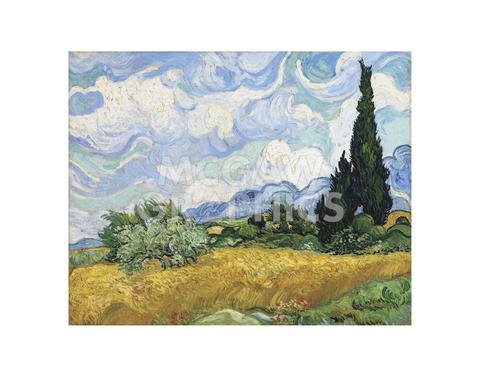 【中古】【未使用・未開封品】A Wheatfield with Cypresses by Vincent Van Gogh、アートプリントポスター11?" x 14?"｜AJIMURA-SHOP 20,500円