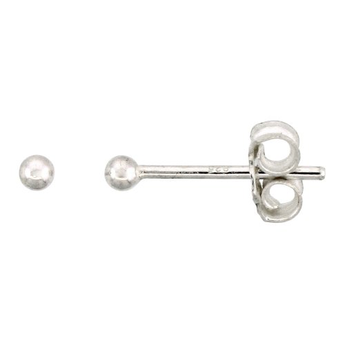 【中古】【未使用・未開封品】スターリングシルバー ティーン 2mm ボールスタッドイヤリング/ノーズスタッド 1/16インチ|AJIMURA-SHOP