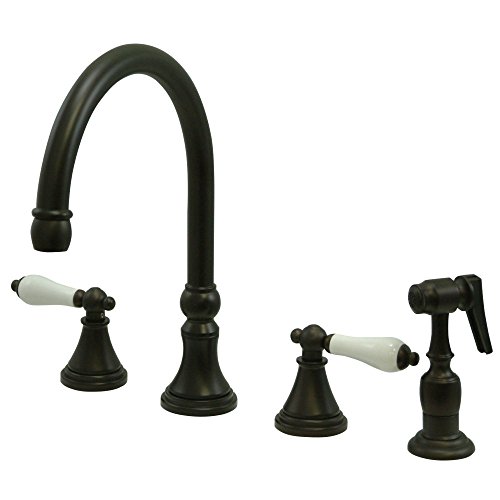 【中古】【未使用・未開封品】Kingston Brass KS2795ALBS 8-Inch Deck Mount Kitchen Faucet with Brass Sprayer, Oil Rubbed Bronze by Kingston Brass [並行輸入品]｜AJIMURA-SHOP