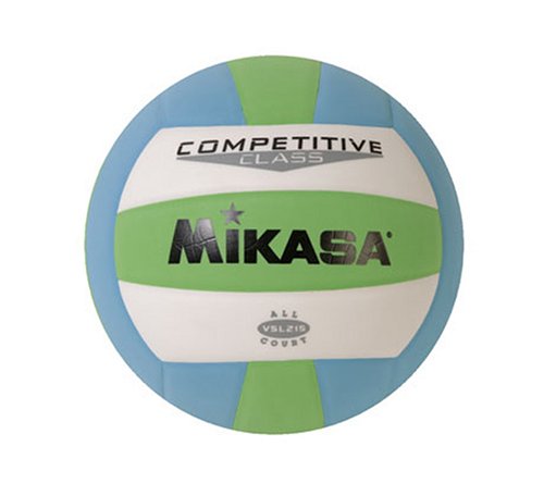 【中古】【未使用・未開封品】(One Size, green/white/blue) - Mikasa VSL215 Competitive Class Indoor/Outdoor Volleyball, Green/White/Blue