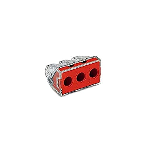 【中古】【未使用・未開封品】WAGO 773-173 透明ハウジング、ジャンクションボックス用プッシュワイヤーコネクター、レッドフェイス、3コンダクター、50カウント、AWG 10。