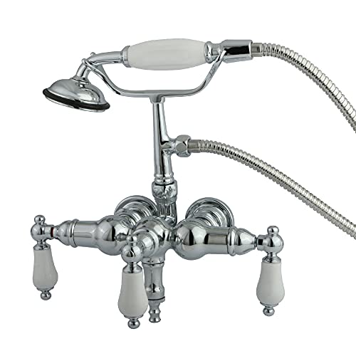 【中古】【未使用・未開封品】Kingston Brass Cc24T1 Clawfoot Tub Filler With Hand Shower - Polished Chrome Finish