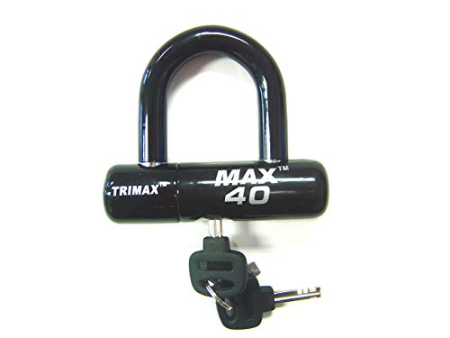 【中古】【未使用・未開封品】Trimax MAX40BK オートバイディスク Uロック ブラック ブラックPVCシャックル付き
