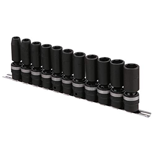 【中古】【未当てはめる・未開封品】Genius Tools - (TG-411MD) 11マイコン 1/2 Dr. Metric Swivel Deep Impact Socket Set by Genius Tool