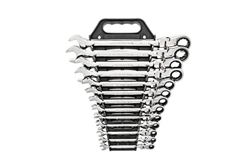 【中古】【未使用・未開封品】GearWrench 9702 Flex-Head Combination Ratcheting Wrench Set, 13 Piece