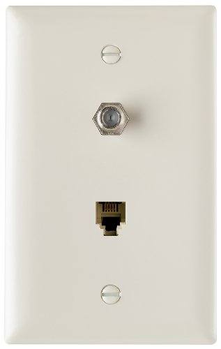 【中古】【未使用・未開封品】Legrand-Pass & Seymour TPTELTVLACC10 One Telephone One F Type Coax in One Gang Wall Plate Easy Install, Light Almond by Legrand-Pass &
