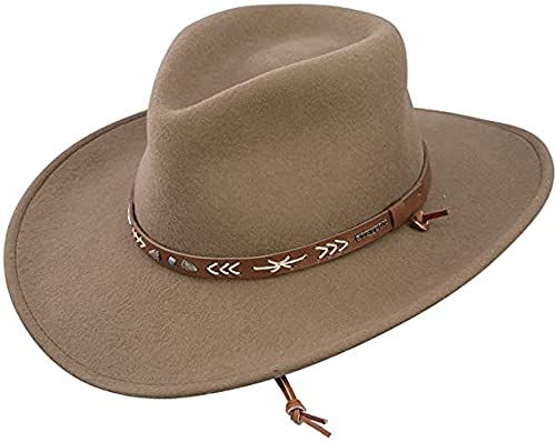 【中古】【未当て嵌める・未開封品】Stetson サンタフェ クラッシャブルハット US 大いさ: X-Large 色合い: 赤銅色 その他-靴