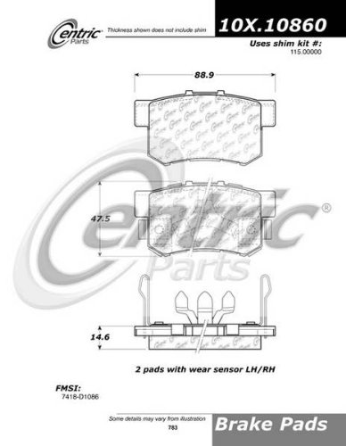 【中古】【未使用・未開封品】Centric C-Tek セミメタリック 交換用リアディスクブレーキパッドセット ホンダモデル用 (102.10860)