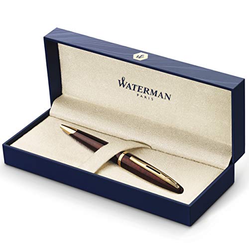 【中古】【未当て嵌める・未開封品】Waterman Carene Gift Box includes Medium Nib Gold Trim Ball Pen - Amber Lacquer/ Blue - Refill ボールペン (並行輸入品)