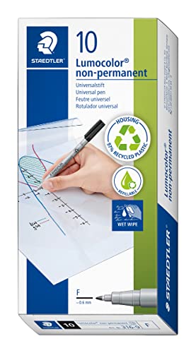 【中古】【未使用・未開封品】Staedtler 316 Lumocolor Pen Non-permanent Fine 0.6mm Line Black Ref 316-9 [Pack of 10] ペン (並行輸入品)
