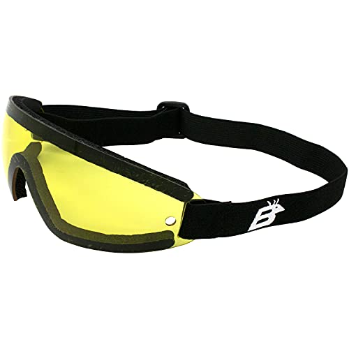 【中古】【未使用・未開封品】Birdz Eyewear the Wing - Yellow Lens Sky Dive Skydiving Goggles with Padding