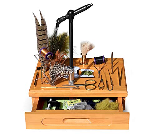 【中古】【未使用・未開封品】Wooden Fly Tying Station with Tools and Materials