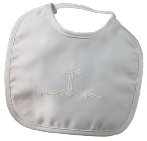 【中古】【未当て嵌める・未開封品】Matte Satin Bib with Screened Cross (One Size/White) by Little Things Mean A Lot