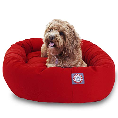 【中古】【未使用・未開封品】Majestic Pet 32インチペット用ベーグルベッド、レッド|AJIMURA-SHOP