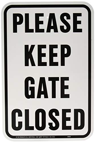 【中古】【未使用・未開封品】Hy-Ko Products 20523 「PLEASE KEEP GATE CLOSED」アルミサイン 12インチ x 18インチ ブラック/ホワイト 各1個