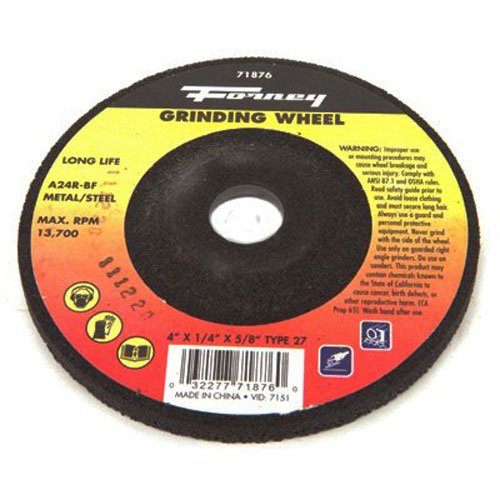 【中古】【未使用・未開封品】Forney 71876 Grinding Wheel with 5/8-Inch Arbor, Metal Type 27, A24R-BF, 4-Inch-by-1/4-Inch by Forney
