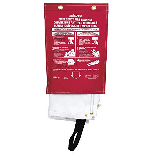 【中古】【未使用・未開封品】Sellstrom 97450 Fiberglass Emergency High Temperature Fabric Blanket with Red Vinyl Pouch, 6' Length x 5' Width, White by Sellstrom｜AJIMURA-SHOP