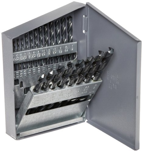 【中古】【未使用・未開封品】Chicago Latrobe 150 Series High-Speed Steel Jobber Length Drill Bit Set with Metal Case, Black Oxide Finish, 118 Degree Conventional Po｜AJIMURA-SHOP