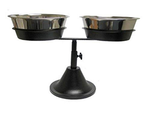 【中古】【未使用・未開封品】QT Dog Double Adjustable Barstool Diner, Black, 3 quart by QT Dog
